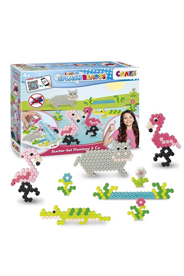Splash Beadys Starter Set | Flamingo V2 | Water-Activated Bead Art Kit for Kids | Creative