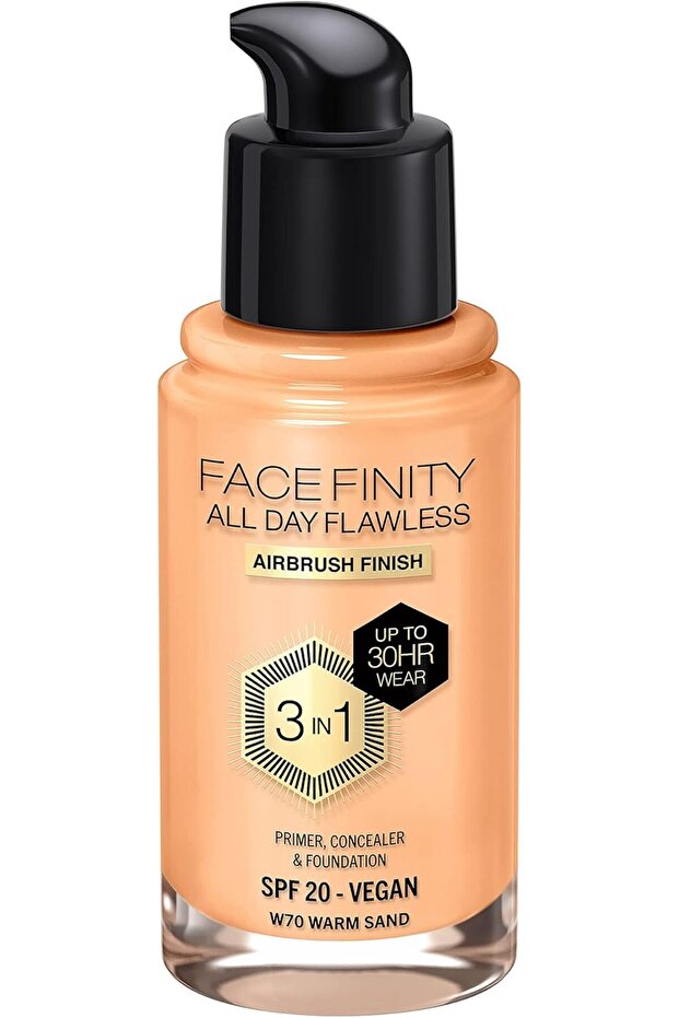 Facefinity All Day Flawless Foundation - W70 - Warm Sand, 30ml