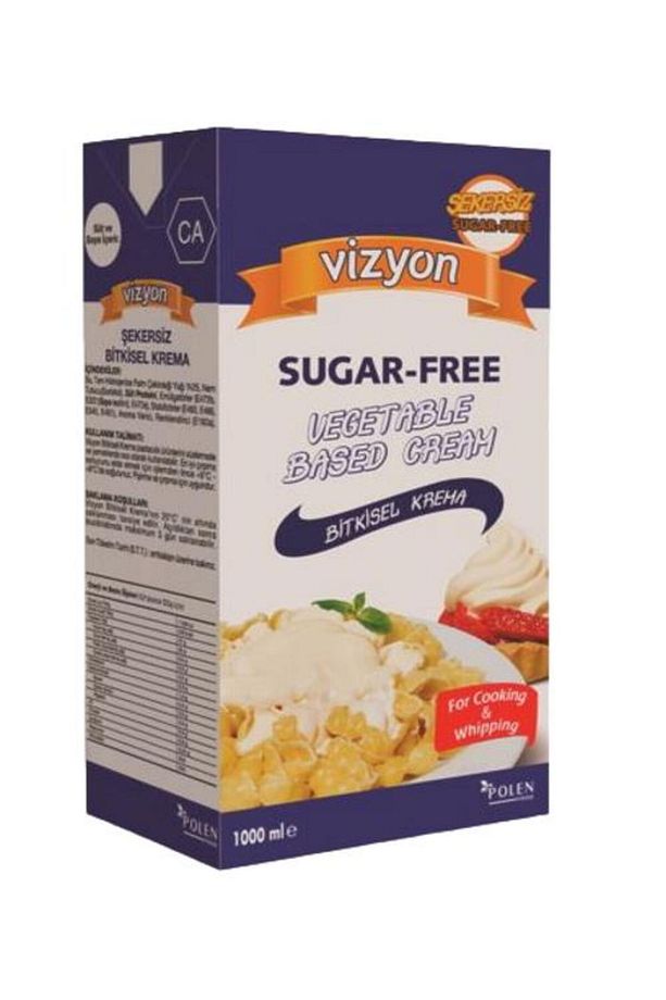 Vizyon Bitkisel Sıvı Krem Şanti Şekersiz 1 Lt - 1