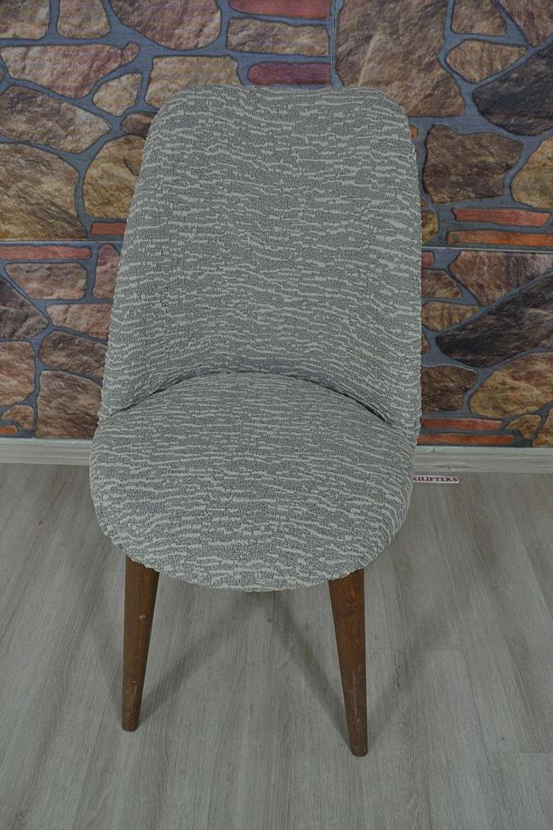 Retro Sandalye Kılıfı Jakar Kumaş Kahve - 5