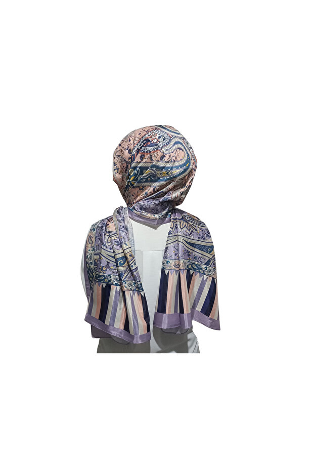 Voile Silk Shawl, Imported Silk Voile Shawl Hijab Very Light Etro Ethnic Pattern Voile Shawl