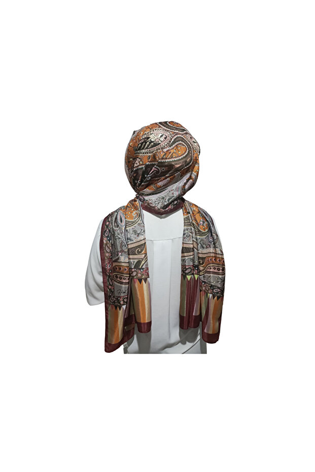 Voile Silk Shawl, Imported Silk Voile Shawl Hijab Very Light Etro Ethnic Pattern Voile Shawl