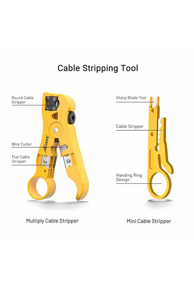 Network Tool Kit, ZoeRax RJ45 Crimp Tool kit Pass Through Crimper RJ45 Crimping Tool, Cable Teste... - 5