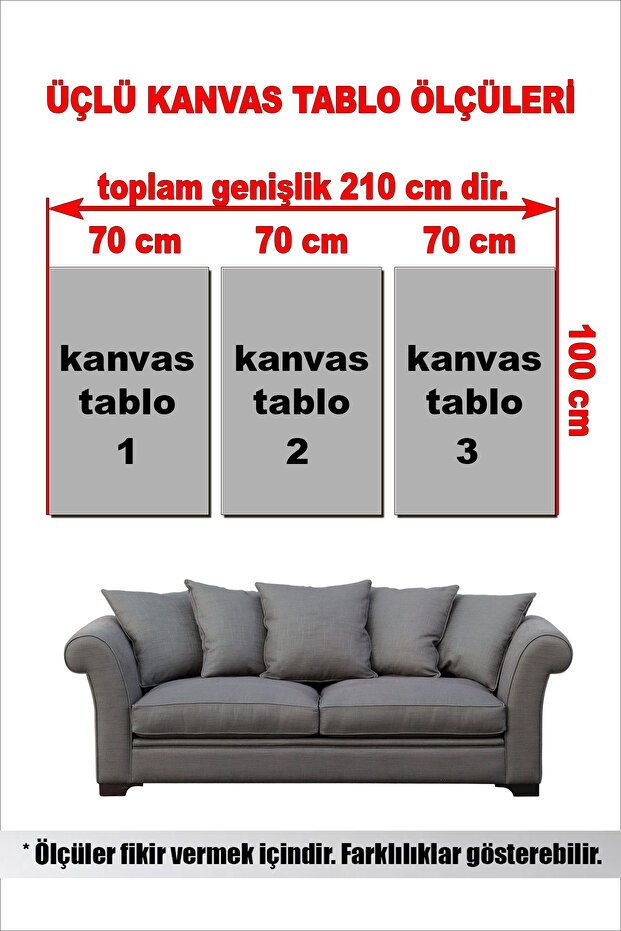 KABE SET 3LÜ LED IŞIKLI KANVAS TABLO - 5