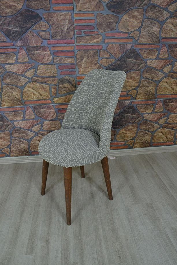 Retro Sandalye Kılıfı Jakar Kumaş Kahve - 6
