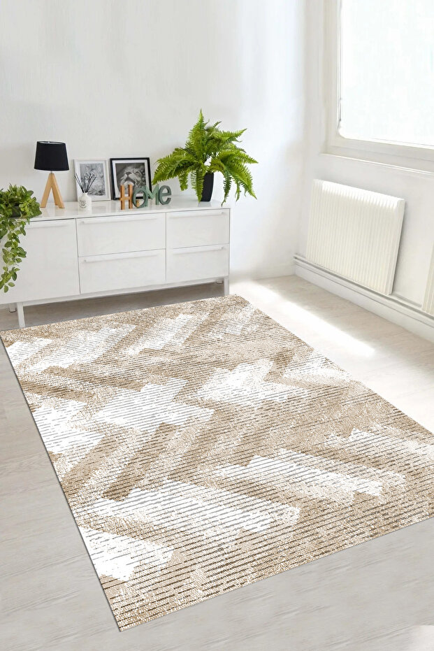 Dijital Kaymaz Taban Yıkanabilir Sade Hasır Zigzag Model Yolluk Mutfak Salon Halısı - 9