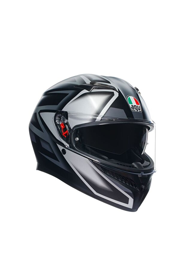 K3 Compound Matt Black Grey Kapalı Kask - 1