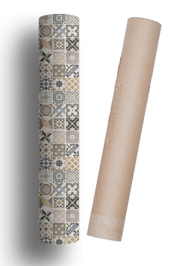 Yer Kaplama Folyosu Kendinden Yapışkanlı Laminasyonlu Karo Taş Desen - 3