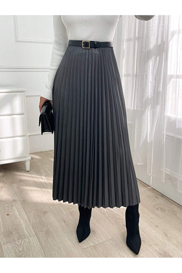 FUSTA LUNGA PLISATA DAMA - 4