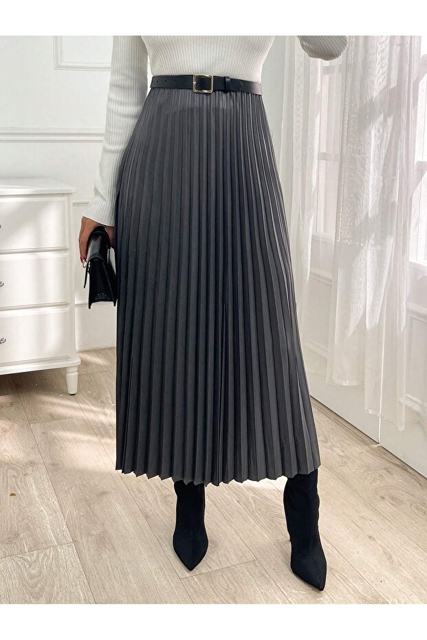 FUSTA LUNGA PLISATA DAMA - 2
