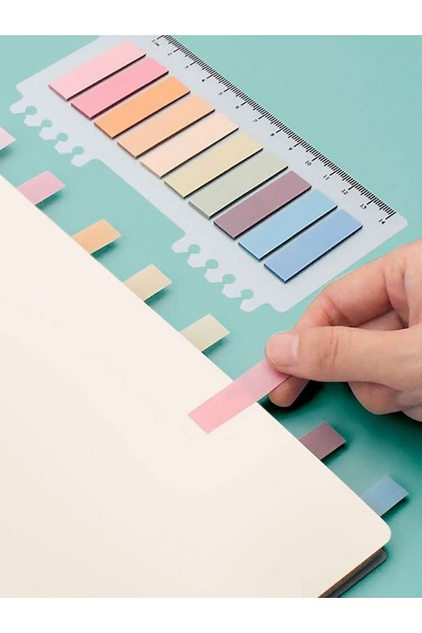 Post-it Sticky Notes Şeffaf Renkli Yapışkan Not Defteri Etiketi Not Yer Imleri 200 Yaprak Gül Kokusu - 4
