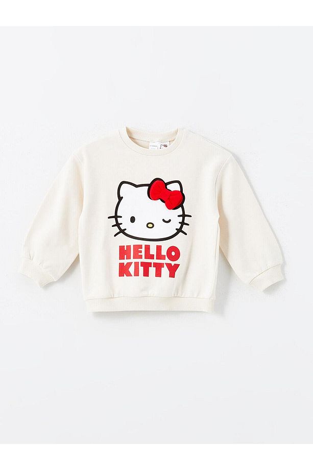 LCW Kids Bisiklet Yaka Hello Kitty Baskılı Kız Çocuk Sweatshirt ve Pantolon 2'li Takım - 2