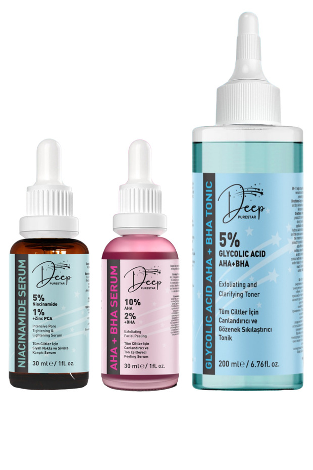 Sivilce ve Siyah Nokta Önlemeye Yardımcı Aydınlatıcı Bakım Seti 200 ml + 30 ml + 30 ml - 1