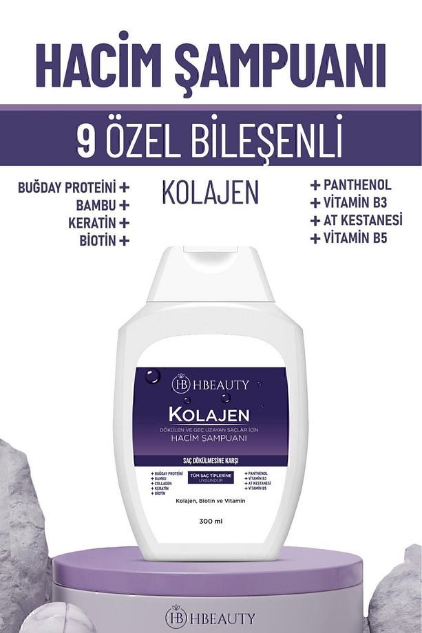 Kolajen Ve Keratin Saç Dökülmesine Karşı Hızlı Sac Uzatan Dolgunlaştırıcı Onarıcı Besleyici Şampuan - 3