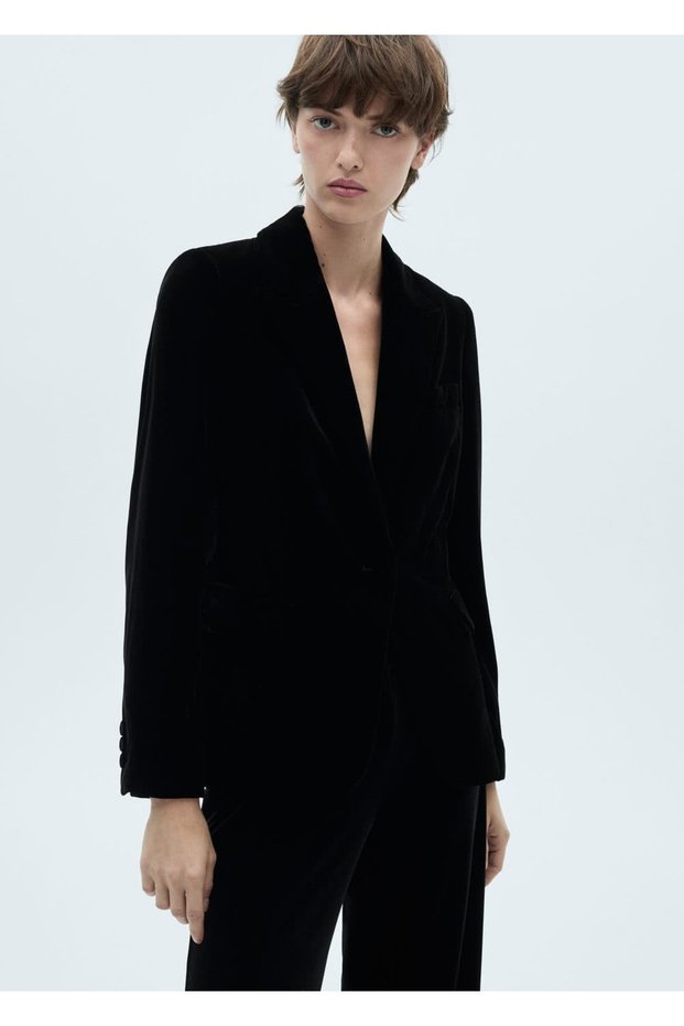 Tailored velvet blazer jacket