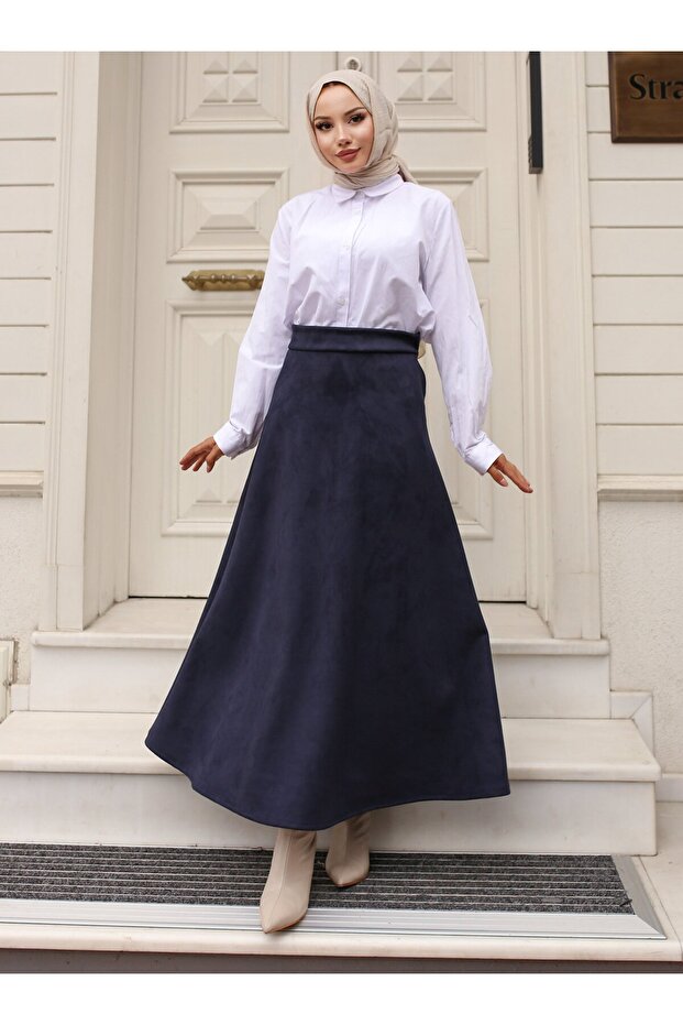 SÜET ETEK - Lacivert - - 1