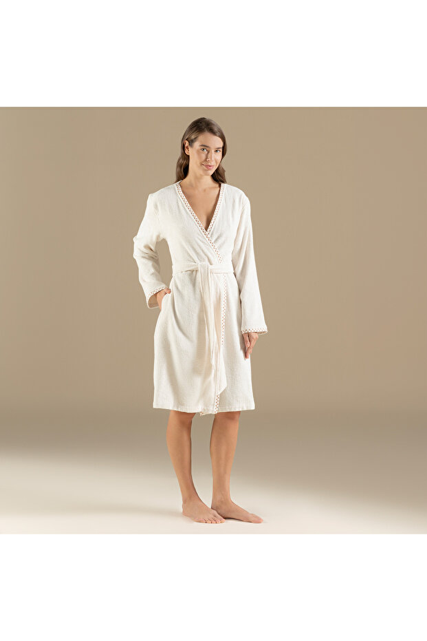 Albas Kadın Bornoz Ekru - 3