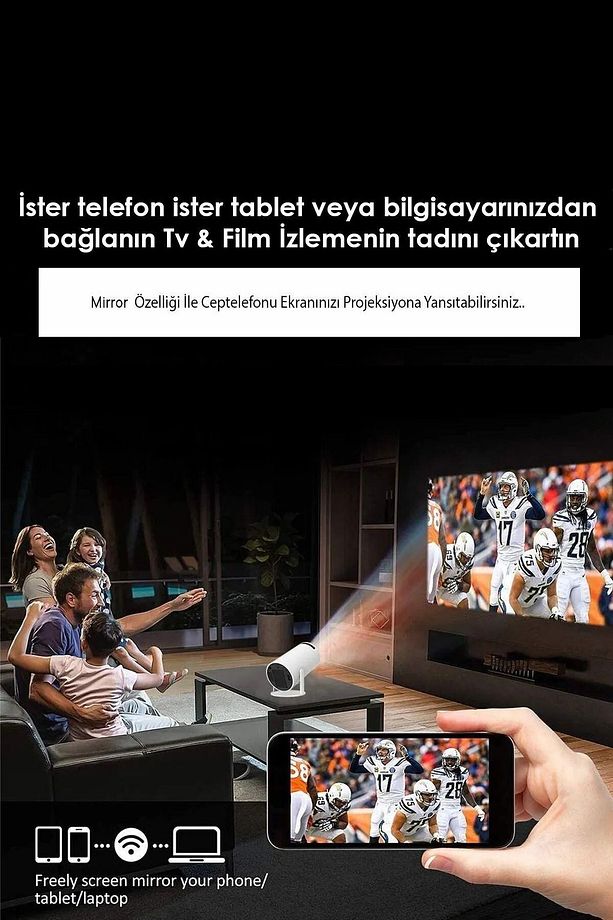Taşınabilir Sinema Projektörü 4k Ev Sineması Android 12 - 2