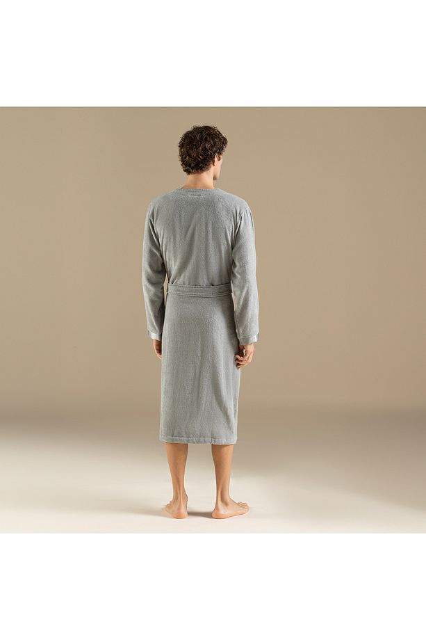 Floss Unisex Bornoz Açık Gri - 7