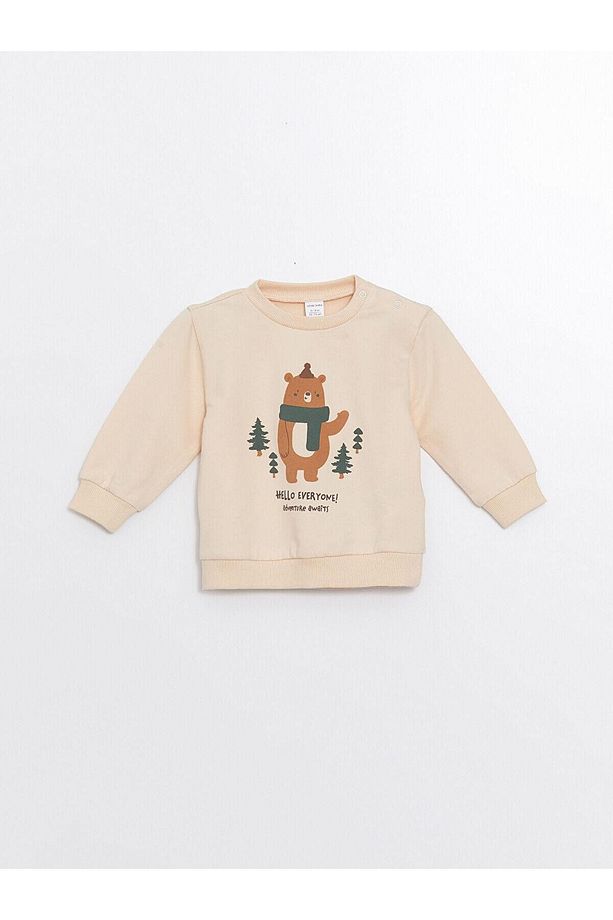 LCW baby Bisiklet Yaka Uzun Kollu Baskılı Erkek Bebek Sweatshirt ve Eşofman Alt 2'li Takım - 2