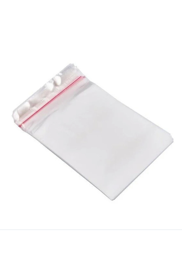 10 Adet Şeffaf Jelatin - Bantlı Tekstil Poşeti - Şeffaf Hediye Poşeti  30x45 - 1