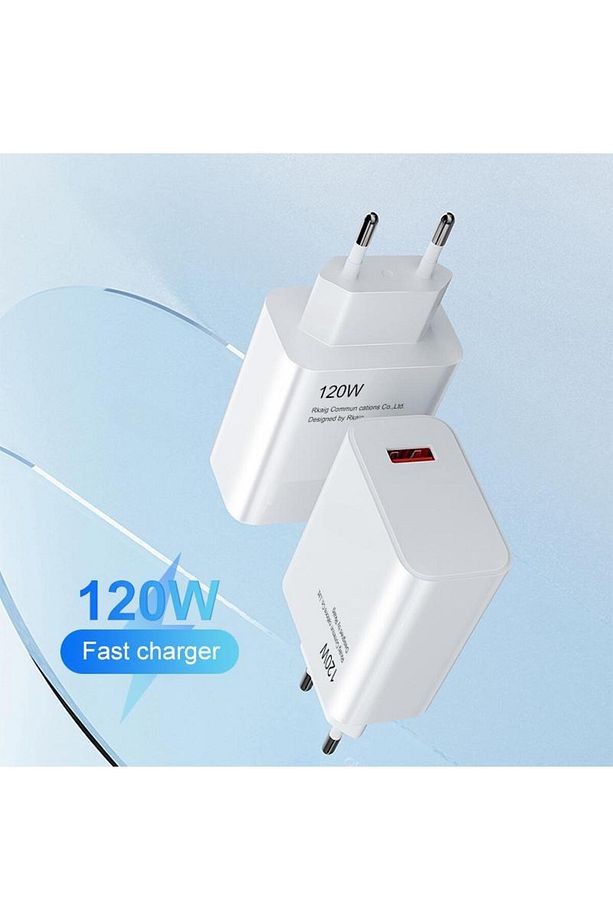 120 Watt Type C Yüksek Hızlı Şarj Aleti USB Başlık + Type C Kablo Tecno Spark 10C Uyumlu - 5