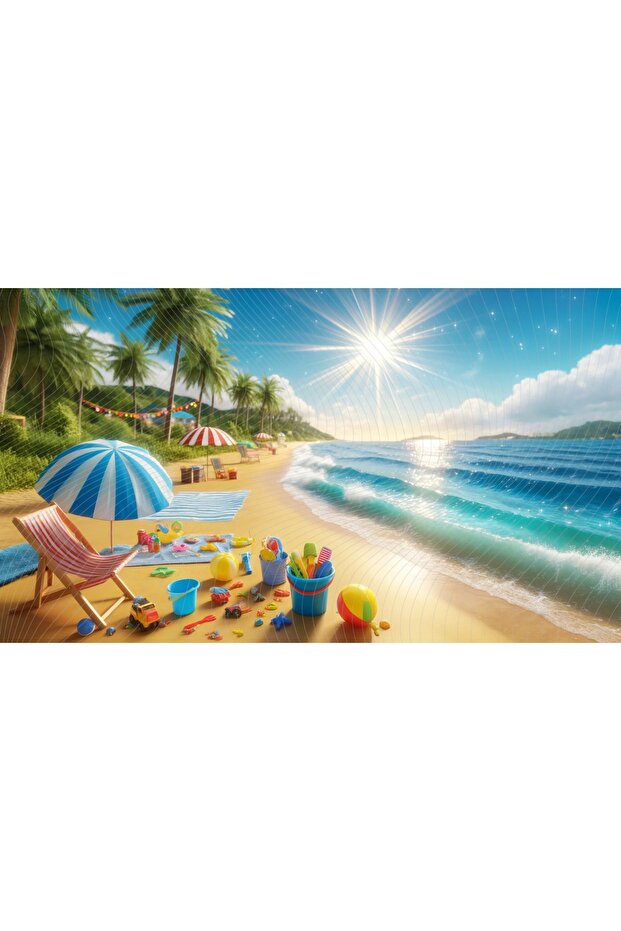 Colorful and Fun Beach Themed Children's Background, 200X150Cm Studio Background