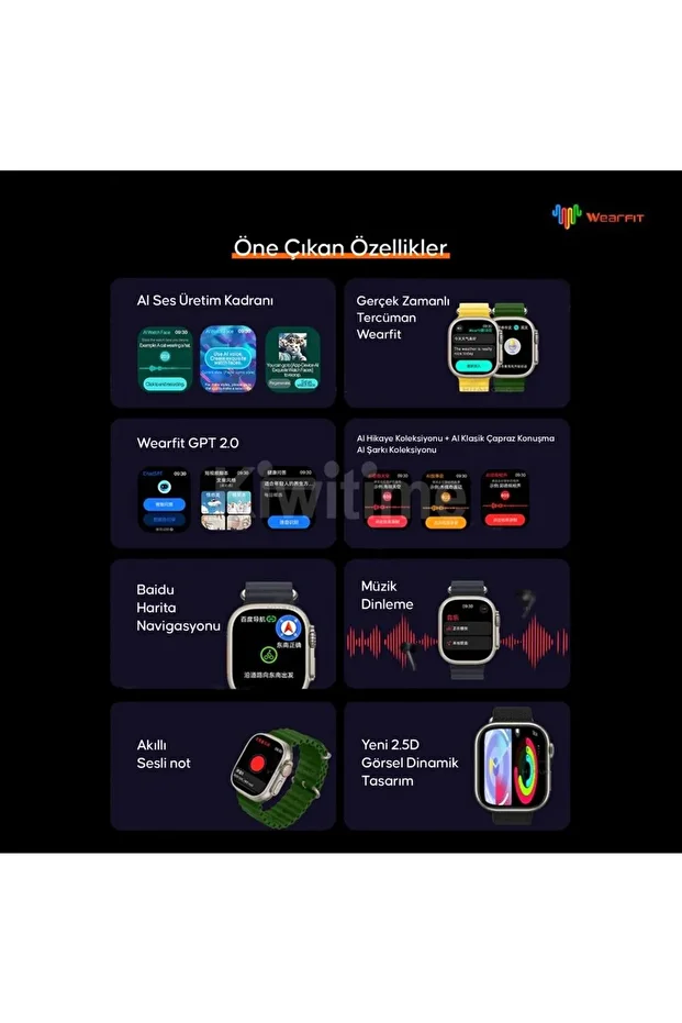 Hk10 Ultra 3 Yeni Versiyon Chat Gpt 2.0 Akıllı Saat Amoled Ekran 410*494 3d Boyut - 2