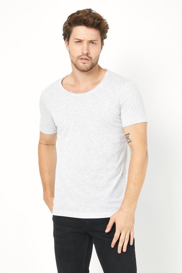 Erkek Bisiklet Yaka Basic T-shirt - 1