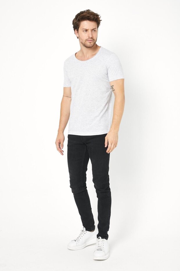 Erkek Bisiklet Yaka Basic T-shirt - 3