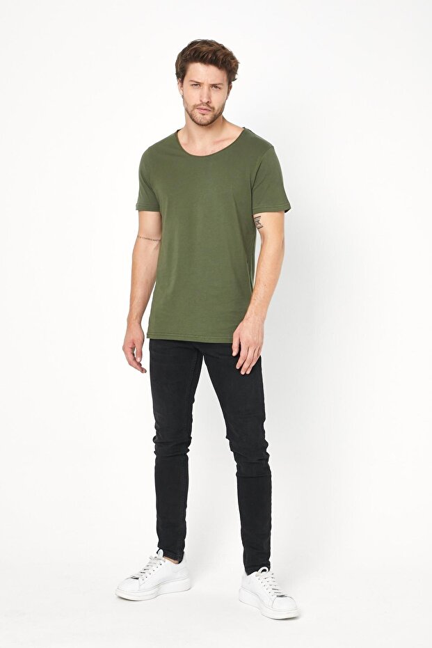 Erkek Bisiklet Yaka Basic T-shirt - 3