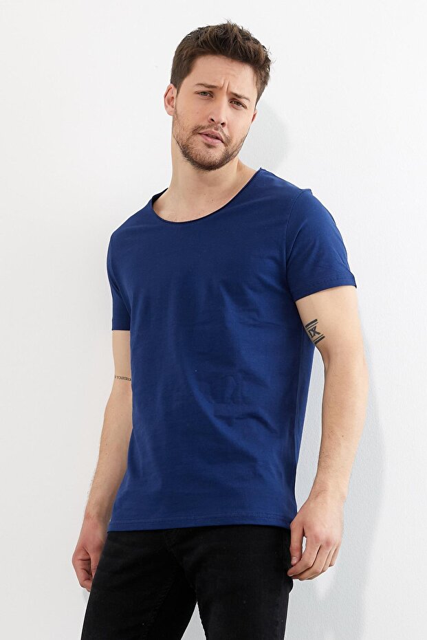 Erkek Bisiklet Yaka Basic T-shirt - 3