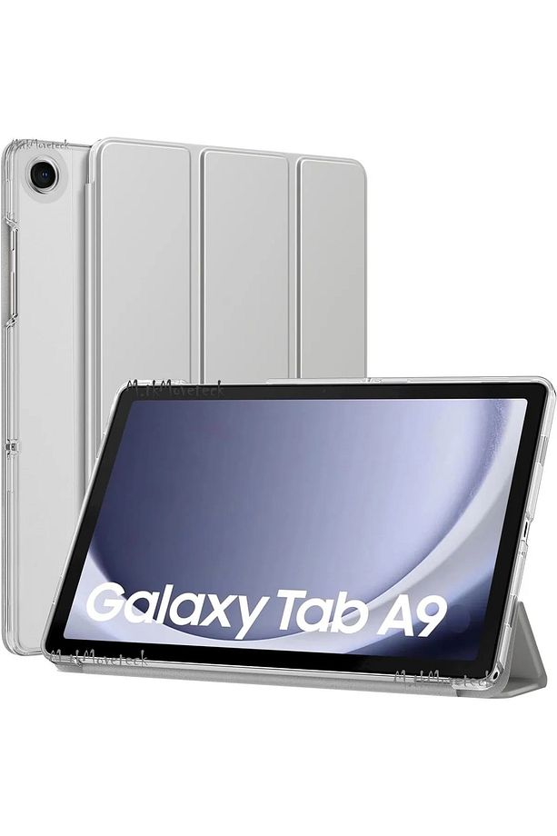 Samsung Galaxy Tab A9 8.7 inç Sm-X110 Tablet Kılıfı Akıllı Smart Uyku Modlu Katlanabilir Şeffaf - 1