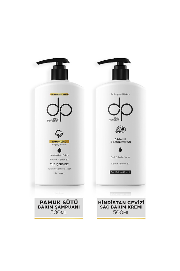 Shampoo Cotton Milk 500 ml & Hair Care Cream Coconut Oil 500 ml