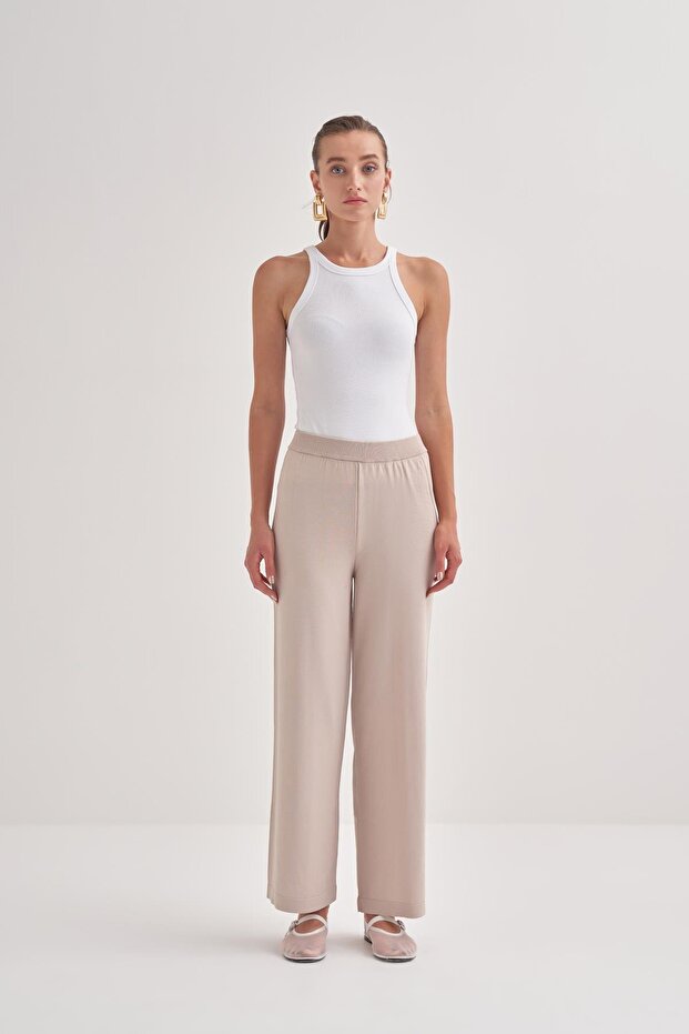 Rayon Merserize Pantalon Bej - 1