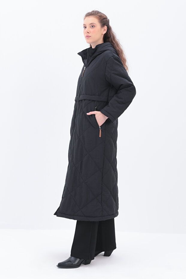 Kapüşonlu Kapitone Mont - 2