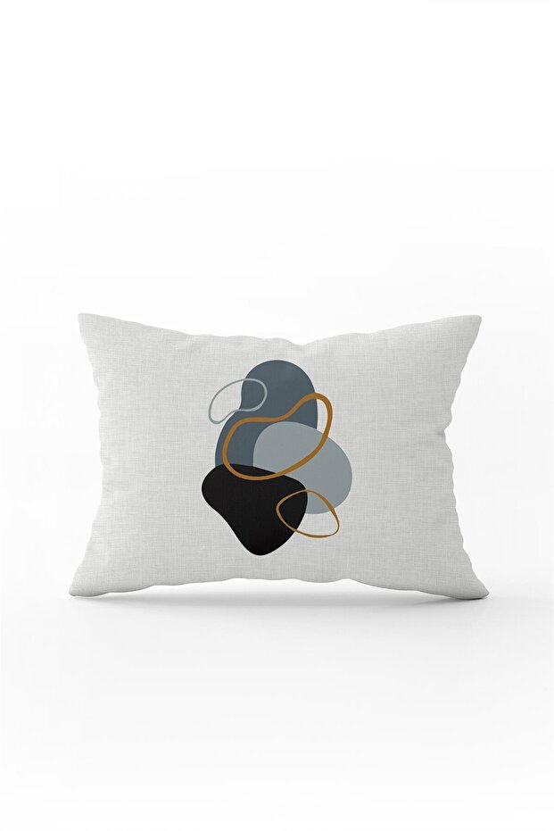 Brown Navy Blue Modern Abstract Patterned Digital Printed Throw Pillow Pillow Case Cgh709-3550 Double Tar