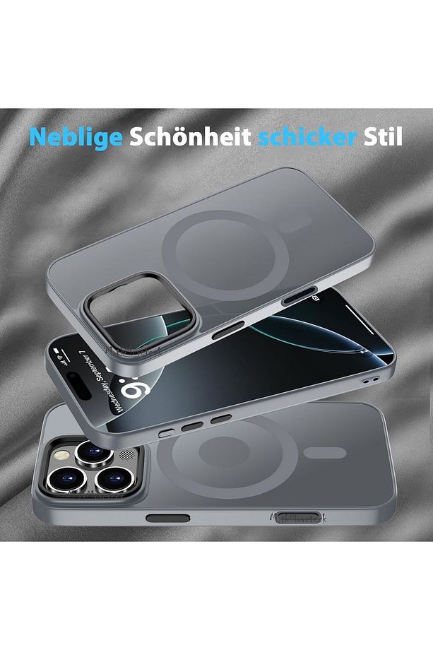 İphone 16 Pro Max Kılıf Mat Magsafe Şarj Özellikli Darbe Önleyici Hassas Butonlu Renkli YumuşakKenar - 3