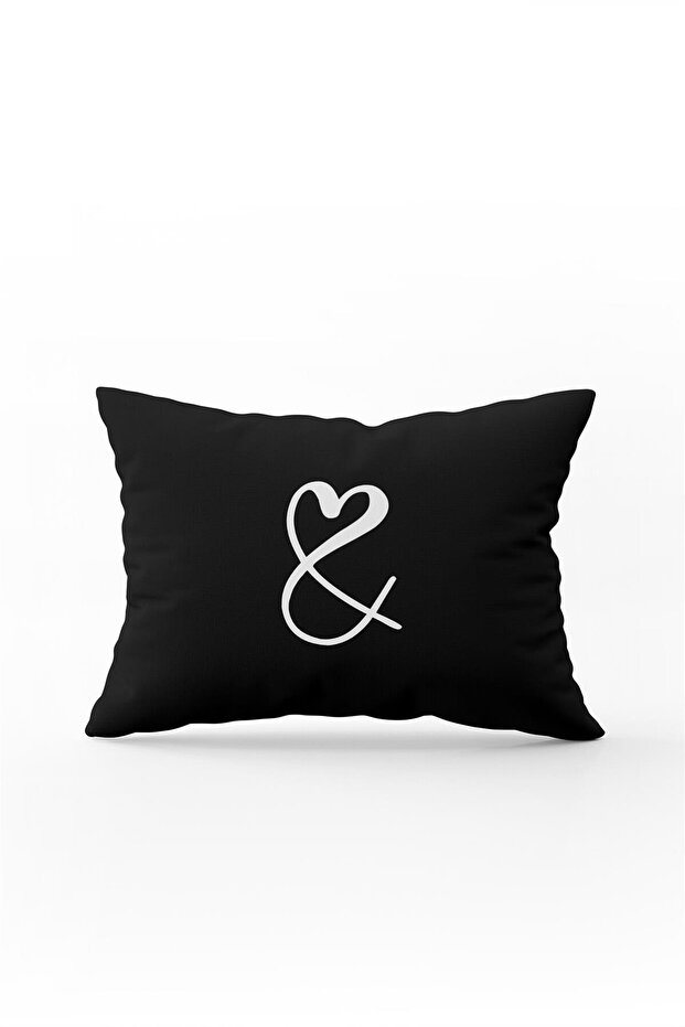 Double Sided 35x50 Black White & Sign Digital Printed Throw Pillow Cover - Black - Cgh319-3550