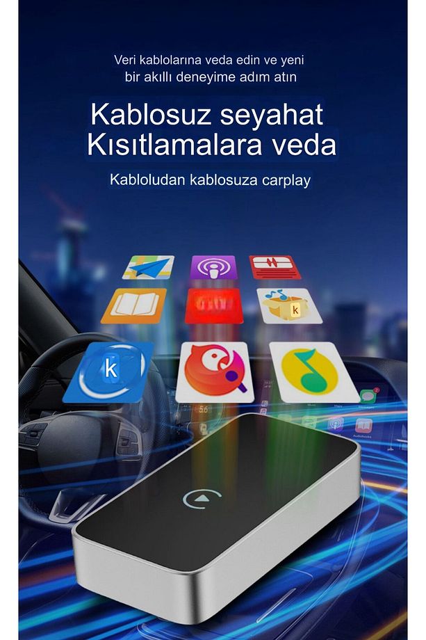 Mini Kablosuz Carplay Bluetooth Usb Type-C Uyumlu Android İOS Araç Multimedya Adaptörü - 3