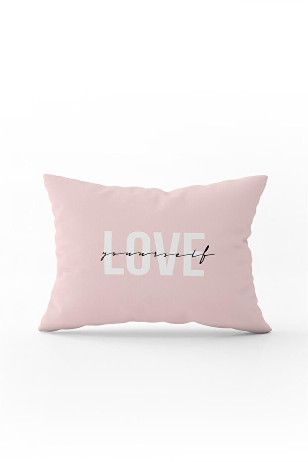 Pink Black Modern Love Yourself Digital Printed Throw Pillow Cover - Cgh335-3550 Double Sided Printed
