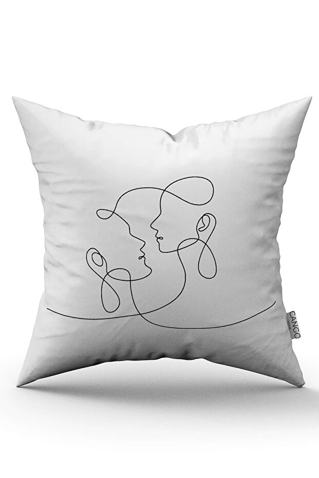 White Black Modern Valentine's Day Themed Digital Printed Throw Pillow Cover Cgh989