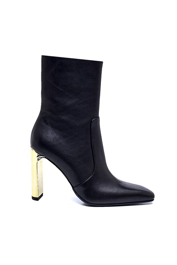LESA Siyah Hakiki Deri Kadın TOPUKLU BOT - 1