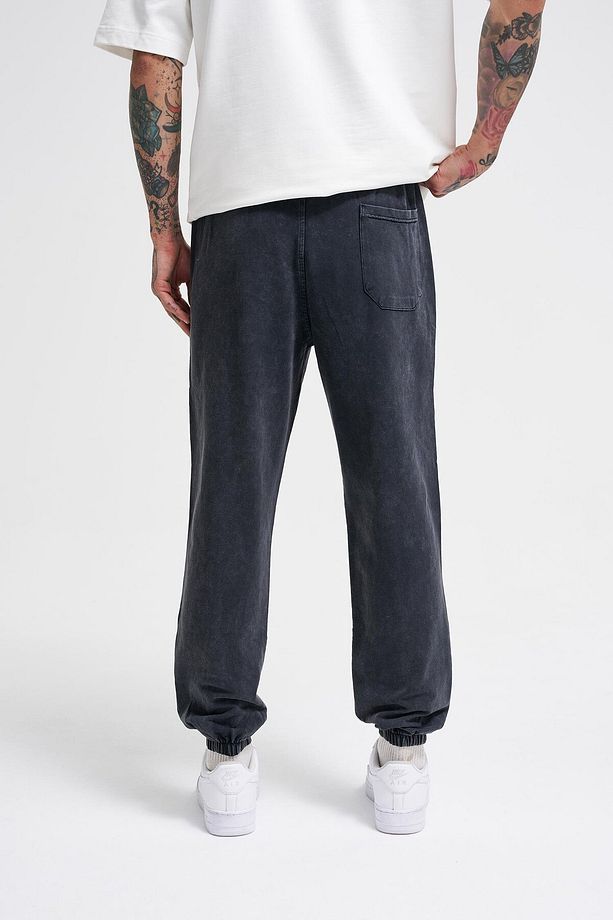 Relaxed Yıkamalı Luxury Basic Jogger Eşofman Altı Antrasit - 5