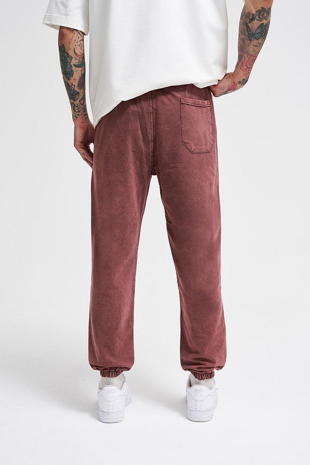 Relaxed Yıkamalı Luxury Basic Jogger Eşofman Altı Kahve - 4