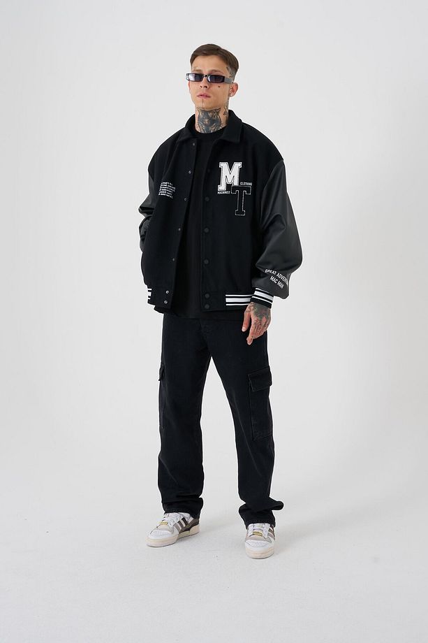 Erkek Mt Oversize Siyah Bomber Ceket - 5