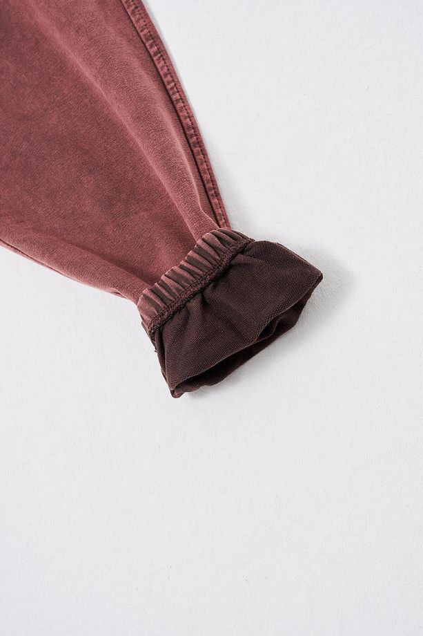 Relaxed Yıkamalı Luxury Basic Jogger Eşofman Altı Kahve - 6