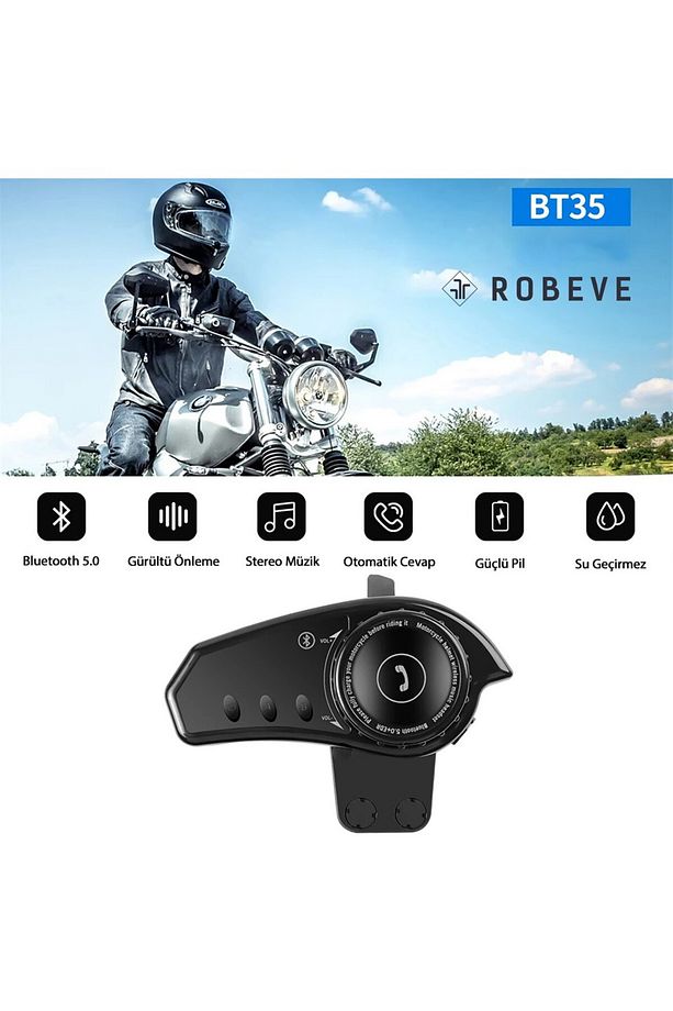 BT35 Motorsiklet Interkom Bluetooth 5.0 Rgb Tüm Kasklarla Uyumlu - 4