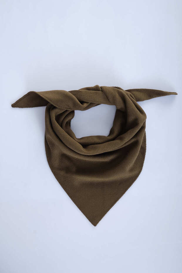 Tek Renk Triko Fular - 3