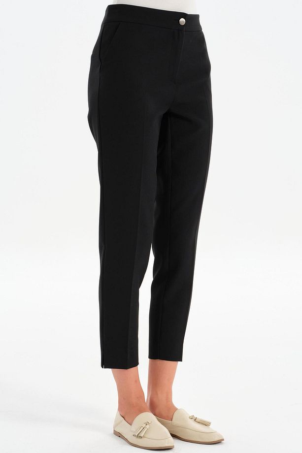 Yüksek Bel Basic Pantolon - Siyah - 4